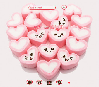 اسکرین شات 1 برنامه Marshmallow Hearts +HOME Theme