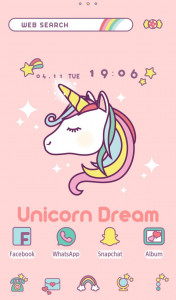 اسکرین شات 1 برنامه Unicorn Dream Theme