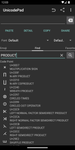 اسکرین شات 6 برنامه Unicode Pad