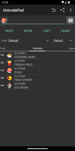 اسکرین شات 5 برنامه Unicode Pad