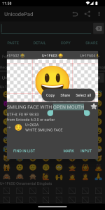 اسکرین شات 1 برنامه Unicode Pad