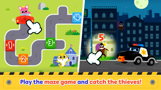 اسکرین شات 3 برنامه Baby Shark Car Town: Kid Games