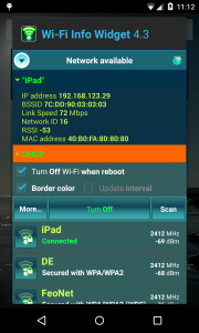 اسکرین شات 2 برنامه Wi-Fi Info Widget