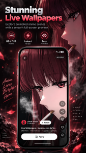 اسکرین شات 2 برنامه +9000000 Anime Live Wallpapers