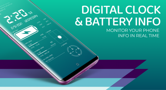اسکرین شات 6 برنامه Digital Clock & Battery Charge