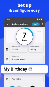 اسکرین شات 2 برنامه Countdown Widget・Countdown app