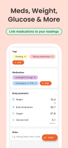 اسکرین شات 5 برنامه BP Diary:Cardio & Pressure Log