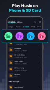 اسکرین شات 3 برنامه Offline Music Player & Videos