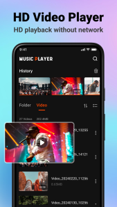 اسکرین شات 3 برنامه Music Player & HD Video Player