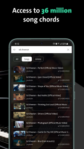 اسکرین شات 2 برنامه Chordify: Song Chords & Tuner