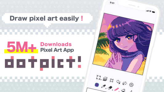 اسکرین شات 1 برنامه dotpict Easy to draw pixelart