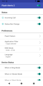 اسکرین شات 1 برنامه Flash Alerts 2: Call, SMS, LED