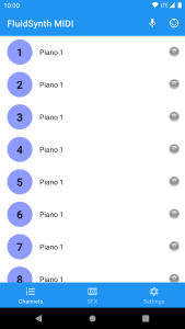 اسکرین شات 1 برنامه FluidSynth MIDI Synthesizer