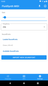 اسکرین شات 4 برنامه FluidSynth MIDI Synthesizer