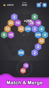 اسکرین شات 1 بازی Hex 2048: Merge Puzzle Game