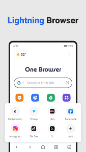 اسکرین شات 1 برنامه One Browser - Video Downloader