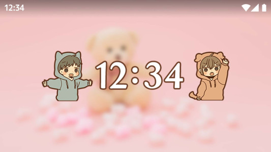 اسکرین شات 3 برنامه Cute Digital Clock: Sunao