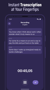 اسکرین شات 3 برنامه Voice & Transcribe - QuickVox