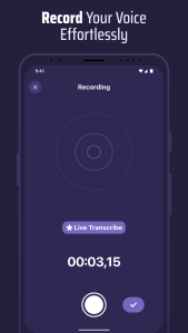 اسکرین شات 2 برنامه Voice & Transcribe - QuickVox