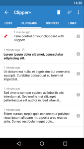 اسکرین شات 1 برنامه Clipper - Clipboard Manager