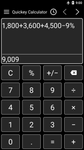 اسکرین شات 2 برنامه Quickey Calculator