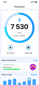 اسکرین شات 1 برنامه Pedometer - Run & Step Counter