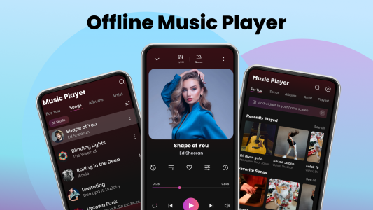 اسکرین شات 1 برنامه Music Player 2026: Offline MP3