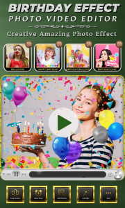 اسکرین شات 4 برنامه Birthday Photo Effect Video