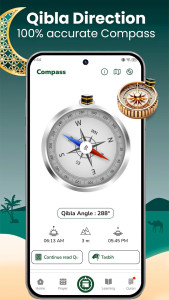 اسکرین شات 2 برنامه Muslim Prayer - Qibla Compass