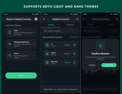 اسکرین شات 8 برنامه Restore Deleted Contacts