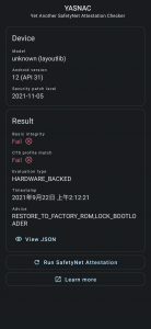 اسکرین شات 4 برنامه YASNAC - SafetyNet Checker
