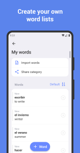 اسکرین شات 3 برنامه Learn Spanish with flashcards!