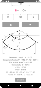 اسکرین شات 5 برنامه Flat pattern cone calculator