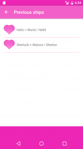 اسکرین شات 5 بازی Fandom Ship Names Generator