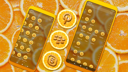 اسکرین شات 3 برنامه Orange Slice Theme Launcher