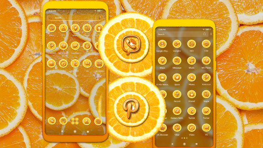 اسکرین شات 4 برنامه Orange Slice Theme Launcher