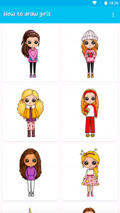 اسکرین شات 2 برنامه How to draw girls