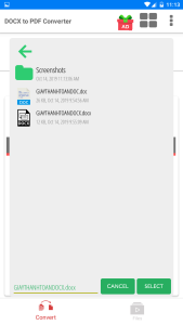اسکرین شات 2 برنامه DOCX to PDF Converter
