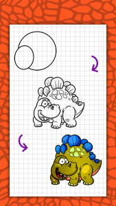 اسکرین شات 6 برنامه How to draw cute dinosaurs ste
