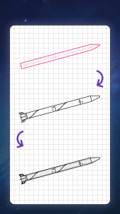 اسکرین شات 4 برنامه How to draw rockets by steps