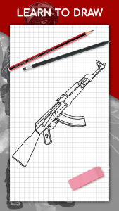 اسکرین شات 1 برنامه How to draw weapons by steps