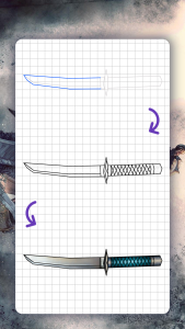اسکرین شات 6 برنامه How to draw weapons. Daggers