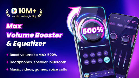 اسکرین شات 1 برنامه Volume Booster - Sound Booster