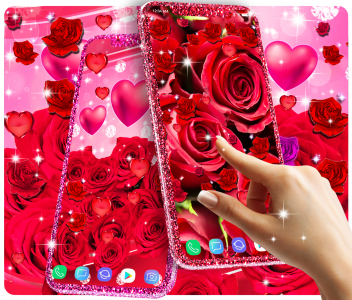 اسکرین شات 2 برنامه Red rose live wallpaper