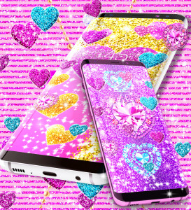 اسکرین شات 6 برنامه Glitter hearts live wallpaper