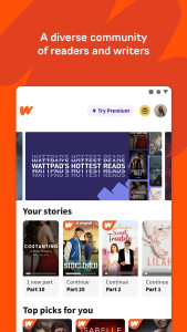 اسکرین شات 2 برنامه Wattpad - Read & Write Stories