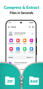 اسکرین شات 1 برنامه Zip Extractor - UnZIP, UnRAR