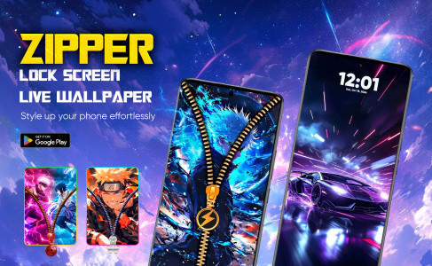 اسکرین شات 1 برنامه Zipper Lock Screen & Wallpaper