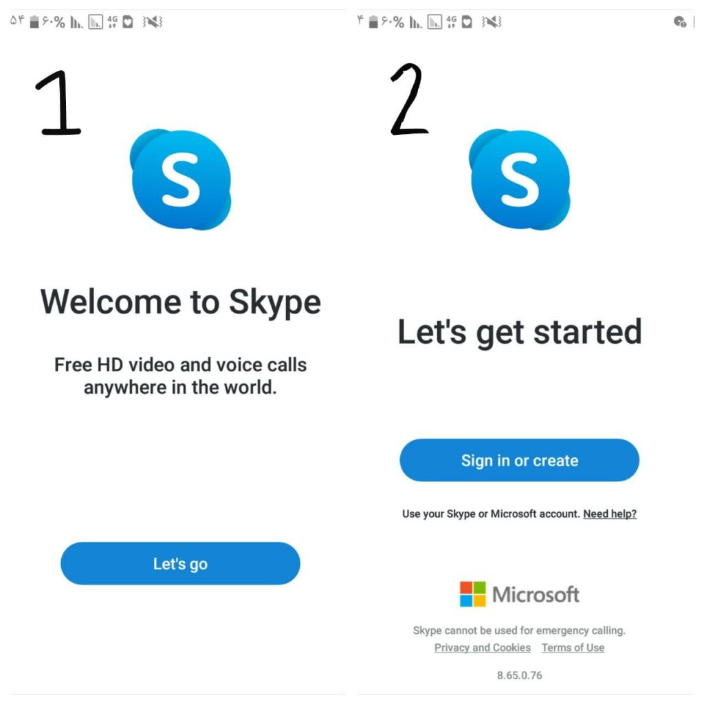 عضویت در skype