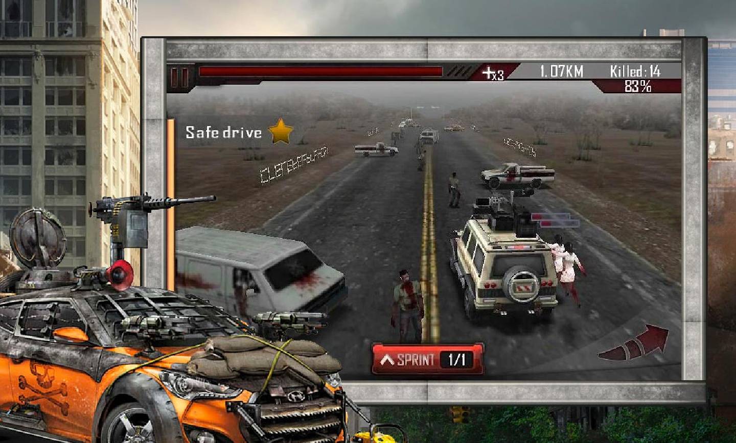 بازی‌ موبایلی زامبی‌ محور Zombie roadkill 3D